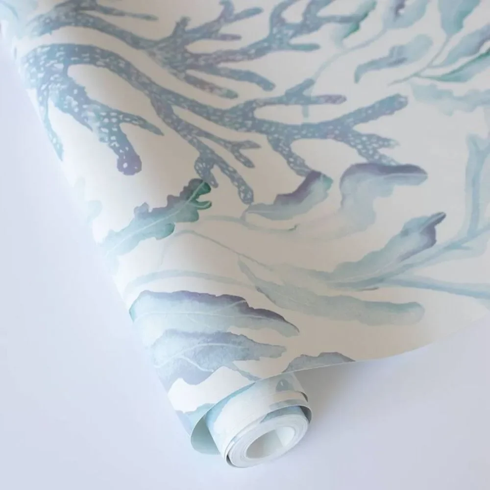 28 sq ft Coral Reef Removable Peel and Stick Wallpaper Aqua Blue